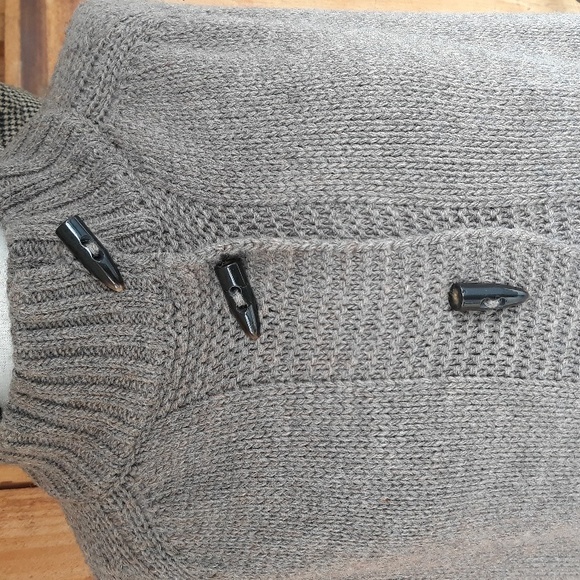 Wool Knit Taupe Brown Long Cape - Picture 6 of 8